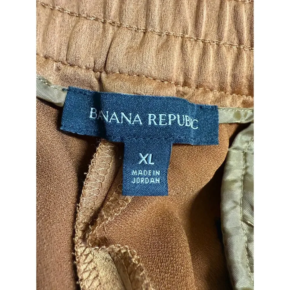 Banana Republic Satin Finish Cargo Jogger Pants Womens Size XL Bronze Casual - Picture 11 of 12